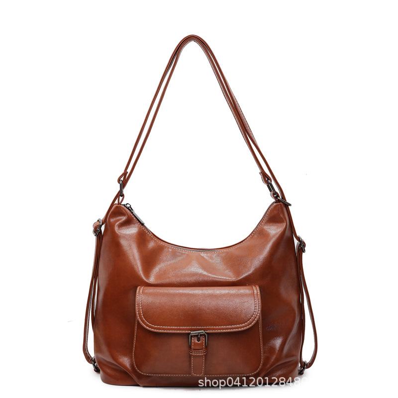 Retro shoulder tote bag large capacity bag women's 2025 new fashion multi-purpose casual commuter backpack