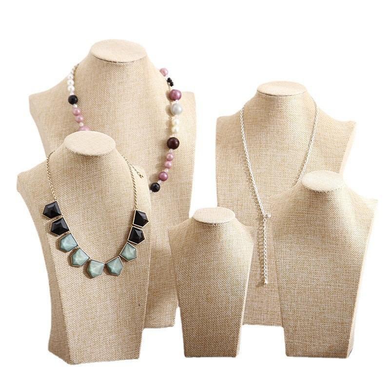 Flannel Necklace Display Stand Jewelry Neck Mould Jewelry Stand Portrait Model Neck Counter Jewelry Display Props