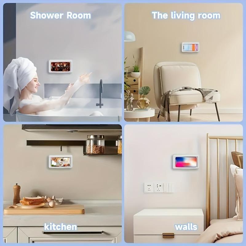 1PC držák telefonu do sprchy Rotace o 360 stupňů Dotykový držák na telefon do sprchy Držák na skořepinu do koupelny vana do kuchyně