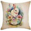 New Easter Pillowcase Retro Rabbit Easter Egg Flowers Decoration Pillow Sofa Cushion Cover
