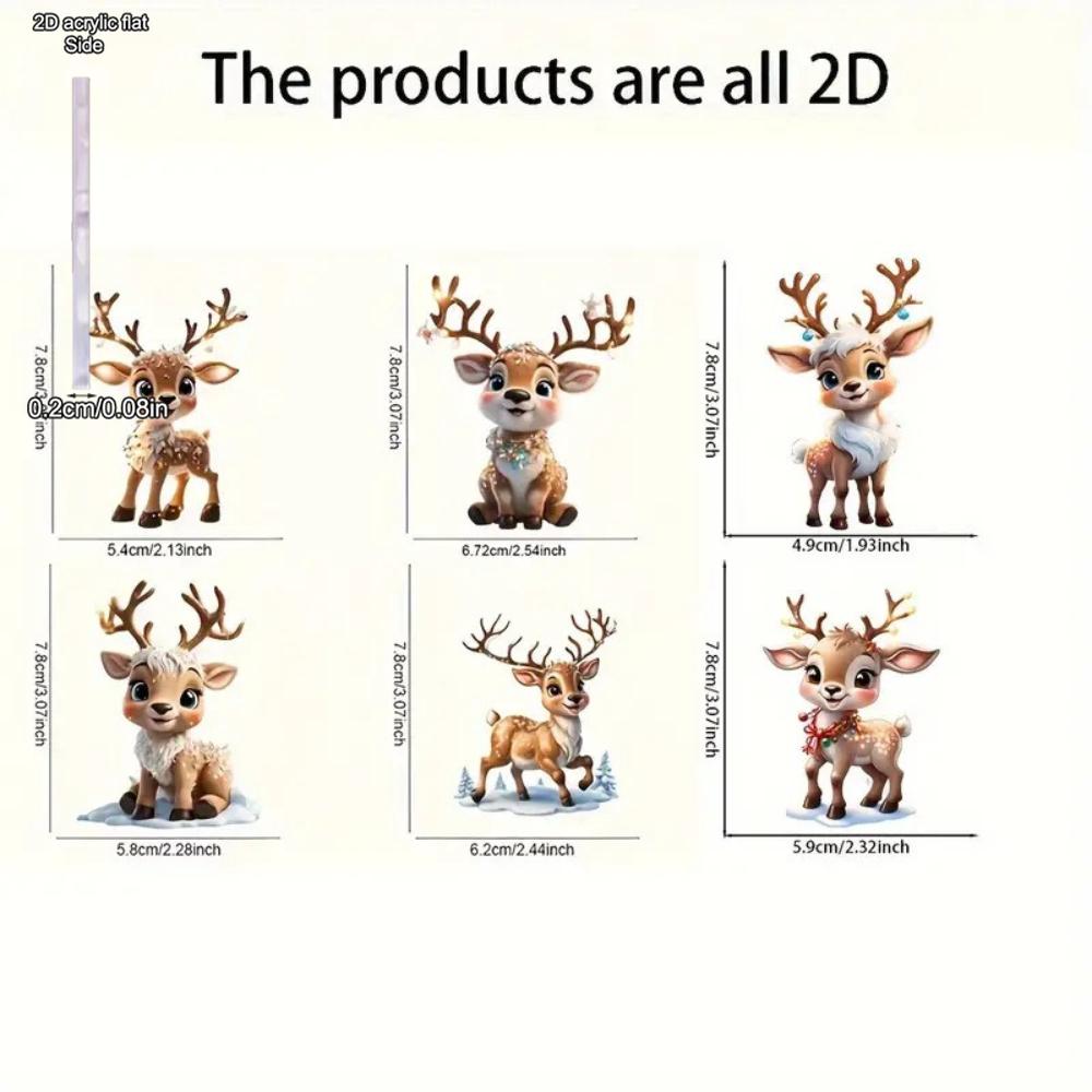 Vintage Acrylic Sign, Charming Acrylic Reindeer Baby Car Decoration Holiday Gift Christmas Xmas Tree Pendant Hanging Ornament, Perfect for Home