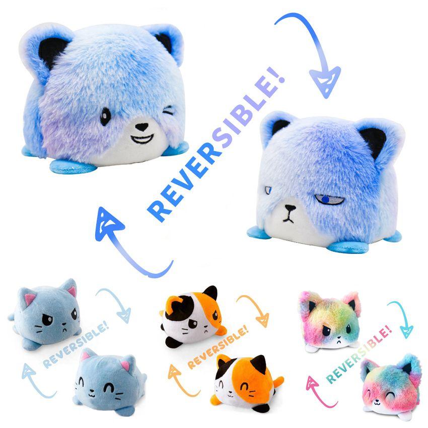 Reversible Flip Cat Plush Stuffed Toy Soft Animal Cute Doll Children Baby Gifts