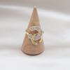 Korea  Design Fashion Jewelry 14K Real Gold Plated Letter Cross Zircon Ring Luxury Women's Prom Party Opening Adjustable Ring