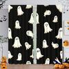 2 Stück - Halloween Gothic-Stil Bedruckte Vorhänge, Stangentaschenvorhänge, Heimdekorationen, Raumdekorationen