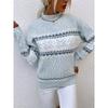 Women S Half High Neck Snowflake Pullover Knit Sweater