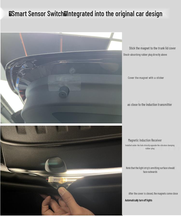 Model Y Trunk Decorative Ambient Light Strip with Magnetic Induction Switch