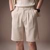 High-end American Tencel Lyocell Linen Cool Business Five-point Trousers Men's Summer Thin Loose Casual Shorts