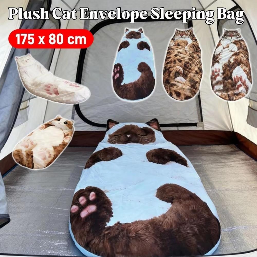 Soft Plush Plush Sleeping Bag Funny Cartoon Design Camping Sleeping Bag Warm Blanket  Indoor Use