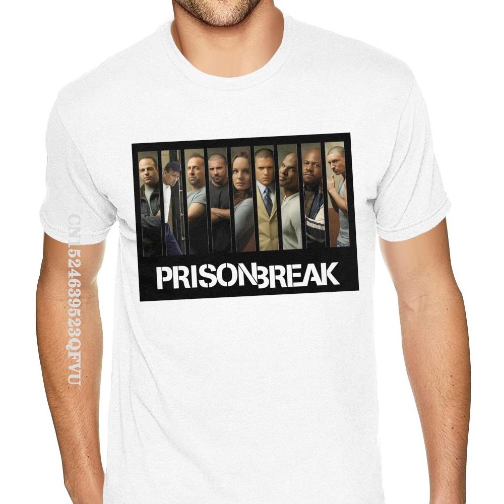Port Prison Break Tshirt Cotton Men's Plus Size Black Tees Shirt Unique Tops T Shirt for Men Cotton Top T-shirts Custom Family