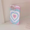Girl's gradient heart case suitable for iPhone 16, Apple 17 Pro Max, soft film, full coverage for 13, Korean style for 15