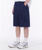 GLW Bermuda Wide Cargo Denim Shorts Deep Blue Indigo