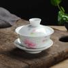 White Porcelain Gai Wan Tea Set Bone China Tea Sets Beautiful and Easy kettleDehua Gaiwan Tea Porcelain Pot Set for Travel