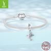 Animal Peace Pigeon Open And Close Button Pendant Simple S925 Sterling Silver Pigeon Bracelet Beaded Accessories