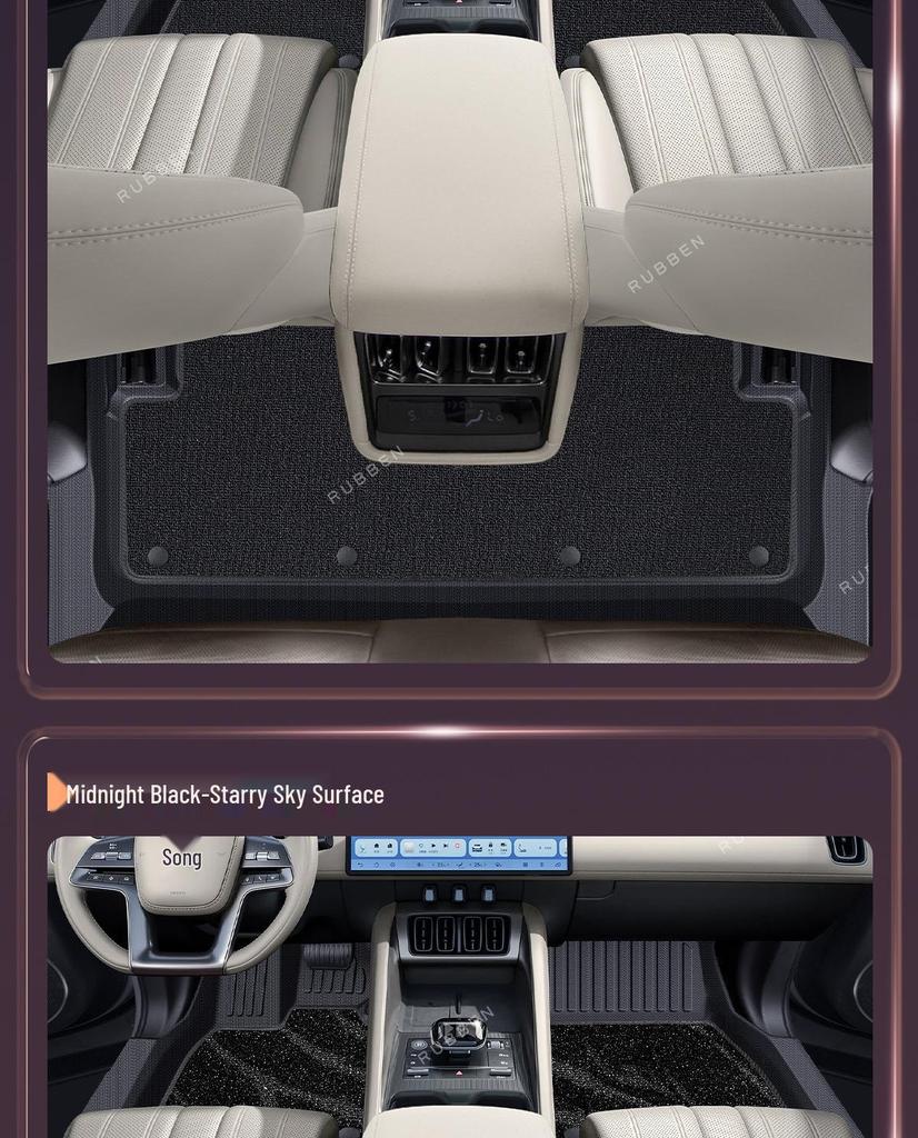 Lubbin TPE Waterproof Scratch-Resistant Floor Mats for BYD Song L - Custom Car Interior Accessories
