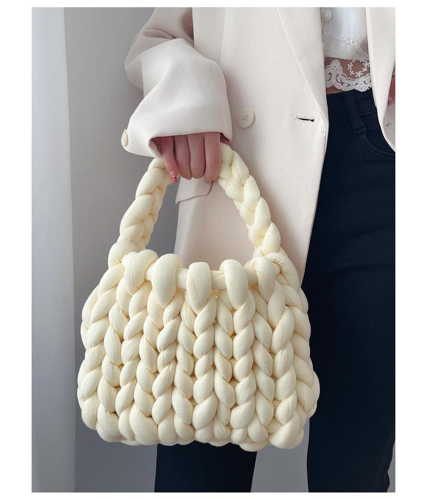 Icelandic Wool DIY Chunky Knit Korean-Style Tote Bag