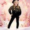 Girls' Xmas Tree Casual Comfortable Soft Loose Pullover Sweatshirt and Leggings 2-Piece Set, New Autumn/Winter, Playful, Sweet and Cool Style