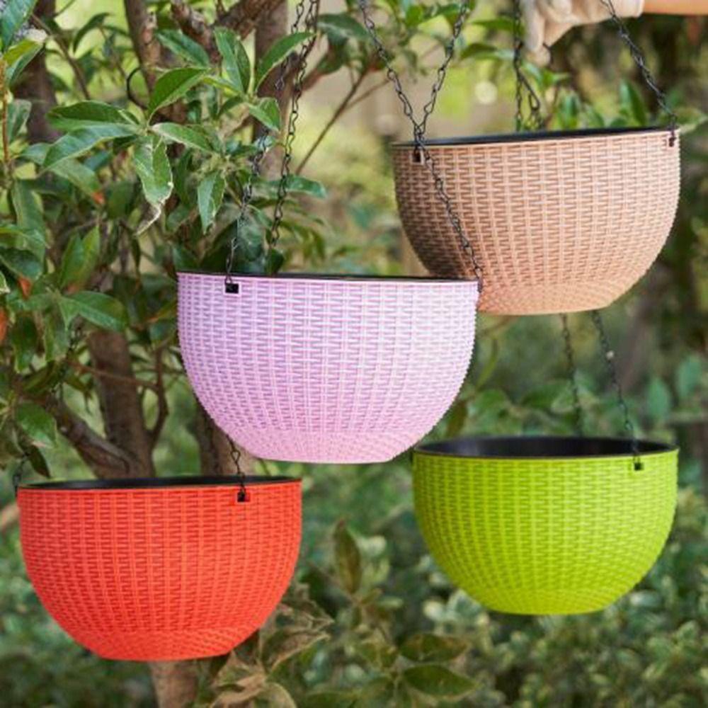 Stapelbarer Kunst rattan Hängekorb Europäischer Stil Makramee Pflanzenaufhänger Garten