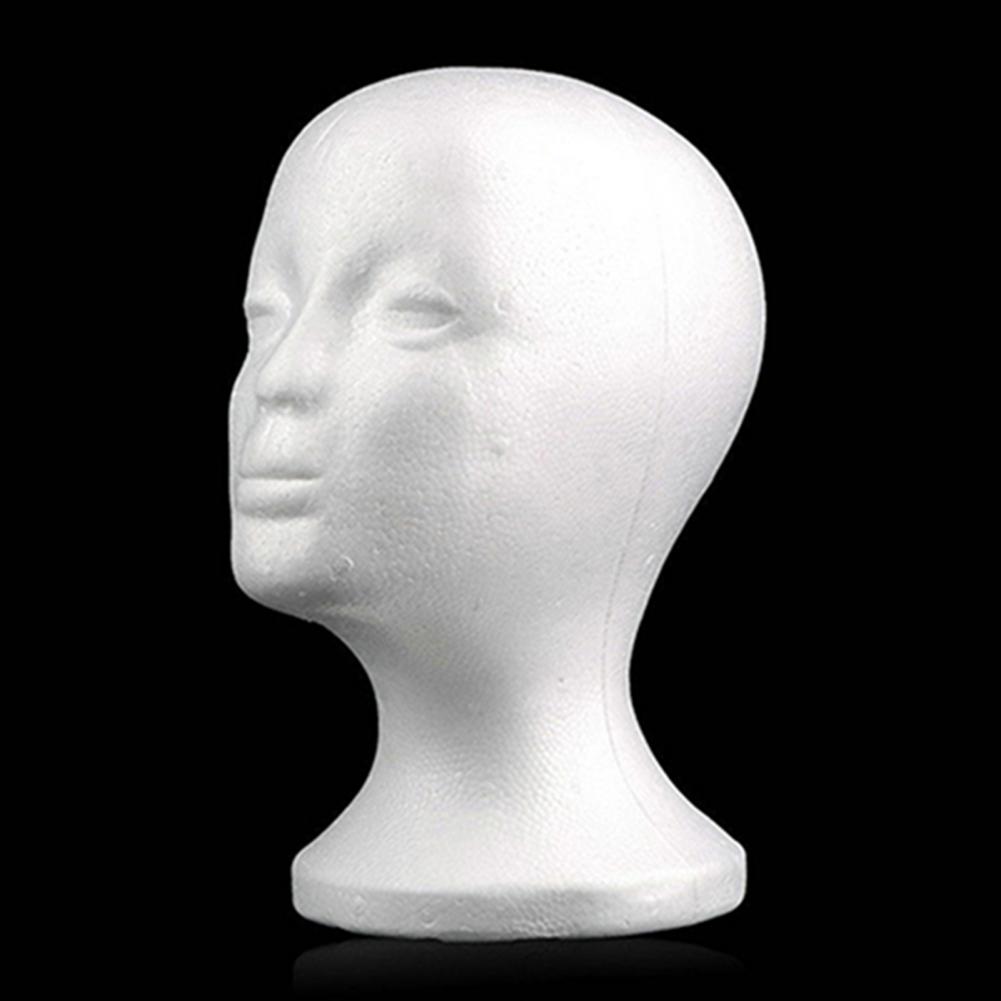 Foam Female Mannequin Head Model EPS Flocking Wigs Glasses Cap Display Holder Stand Model Photo Studio Shooting Prop