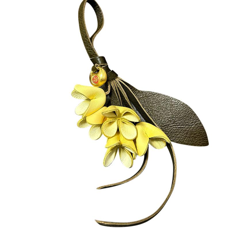Top Layer Cowhide Osmanthus Flower Pendant, Artificial Flower Pendant, Stereo Pendant Flower Accessories Hanging Decorations New
