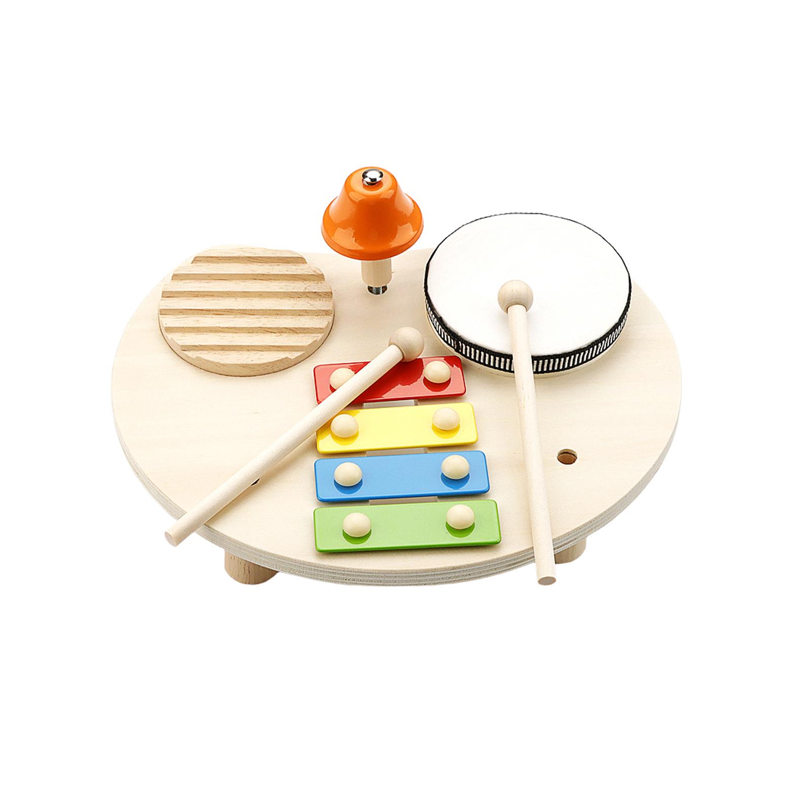 

Wood Musical Toy Toddler Drum Set Kids Musical Instruments Baby Toy Music Percussion Instruments for Boy and Girl Gifts