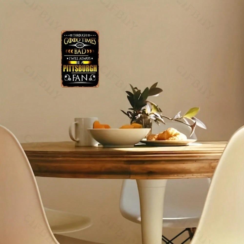 Pittsburgh Steelers Fan Metal Sign 8x12 Inch Home Bar Garage Wall Decor