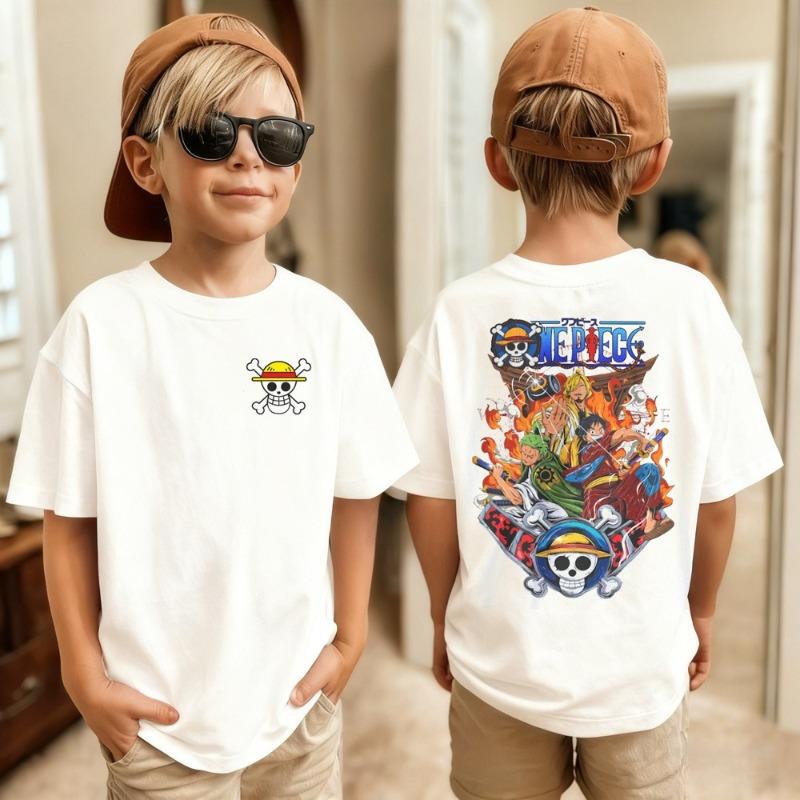 One Piece Japanese Anime Printed Men's T-Shirt Roronoa Zoro Boy Children's Harajuku Short Sleeve Kids Luffy T-shirt Clothing
