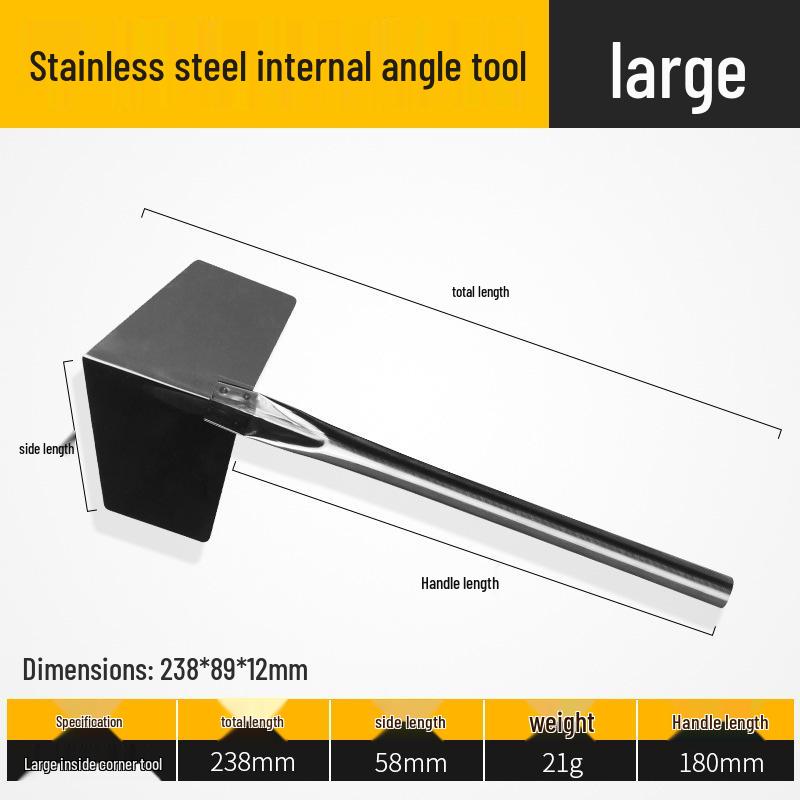 Yin Yang Corner Tool: Stainless Steel Scraper for Walls, Putty, Diatom Mud, Right Angle Straightener, Corner Puller.