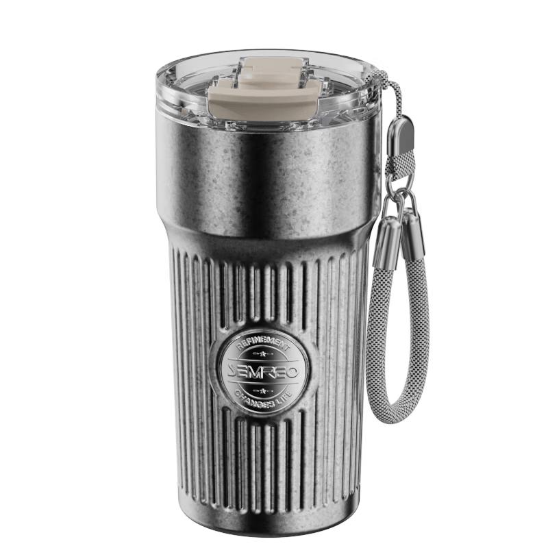 Smile Pure Titanium Insulated Coffee Cup with Transparent Lid