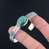 Natural Malachite Gemstone Bangle Adjustable 925 Sterling Silver For Women