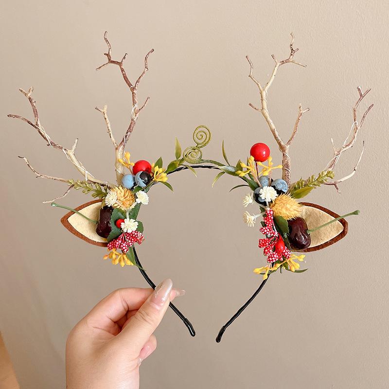 Serre-tête à bois de Noël pour enfants - Accessoire festif pour les fêtes