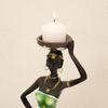 Candle Holder African Womens 8.5 Inch Decorative Table Decoration Dining Room Candle Holder Sculpture Resin Candle Holder Retro