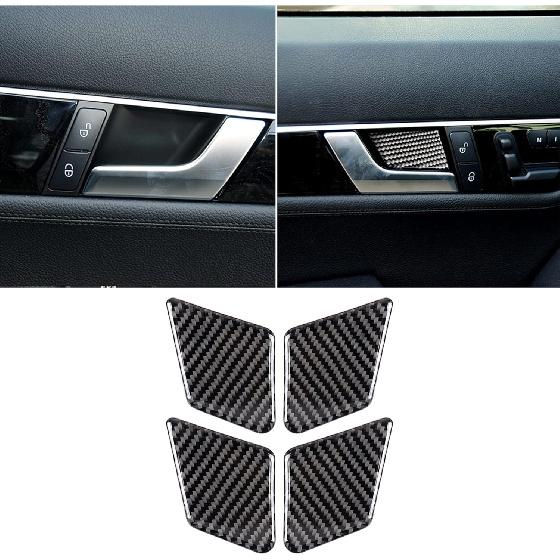For Mercedes-Benz C-Class W204 2007-2013 Real Soft Carbon Fiber Center Console Gear Shift Panel Surround Cover Trim Kit Car Interior Accessories