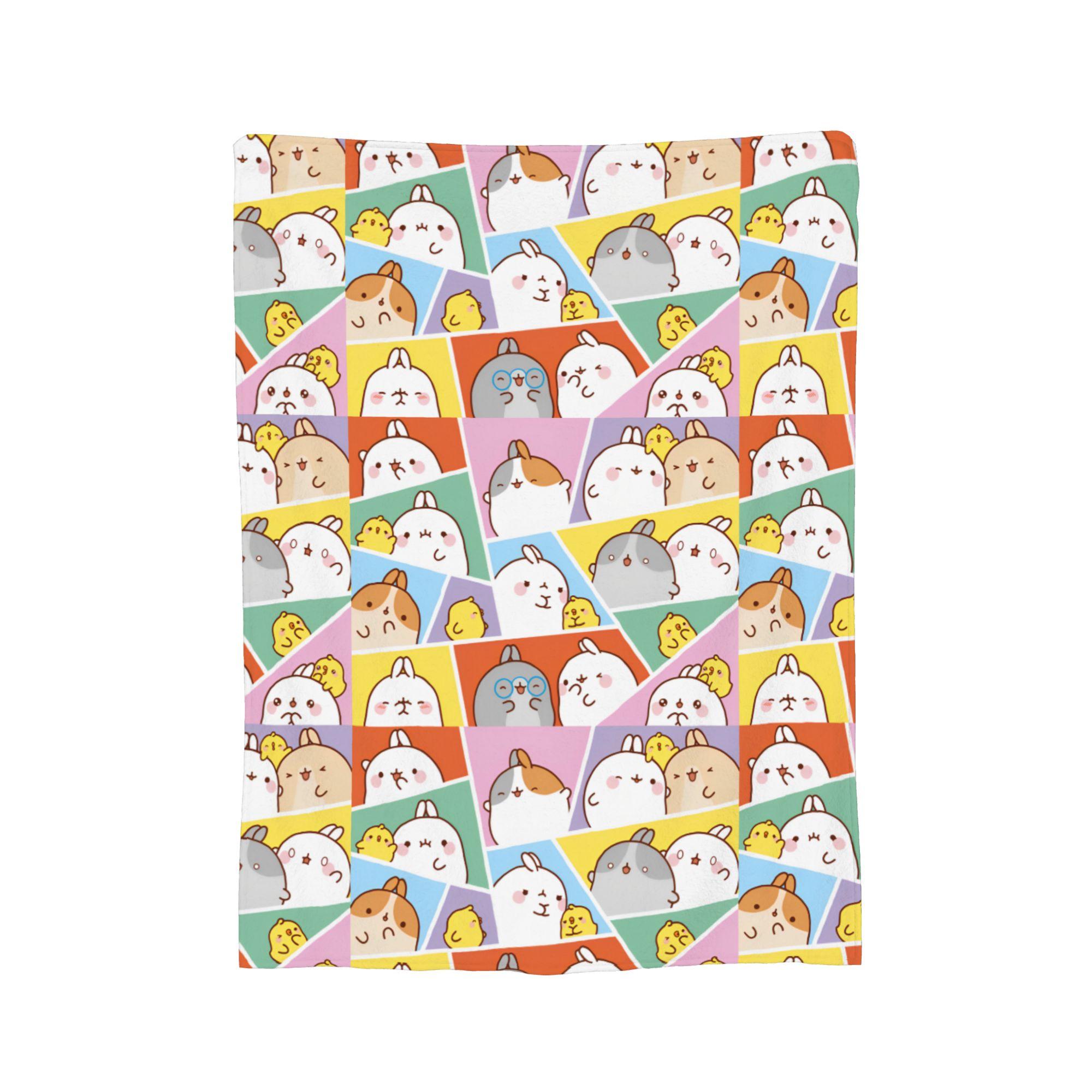 Мультяшное одеяло M-Molangs и Piupiu, коралловый флис, плюшевое, зимнее, многофункциональное покрывало для кровати, коврик для улицы, кусок 30x40in