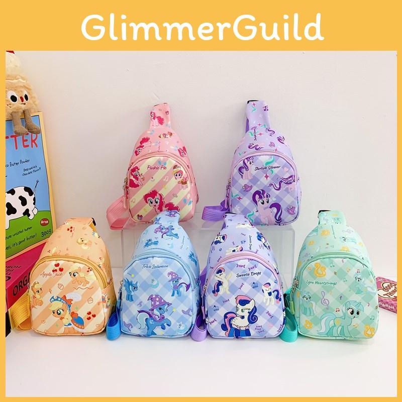 Adorable Cartoon Pony Kids Chest Bag New Nylon Lightweight Outdoor Storage Pack