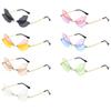 1PC Rimless Dragonfly Wing Sunglasses Vintage Clear Gradient Ocean Lens Sun Glasses Shades UV400 Fashion Party Accessories
