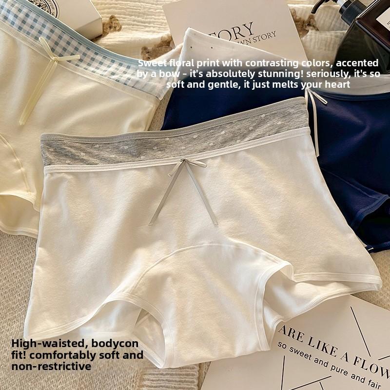Female Spring and Autumn 10A Anti Bacterial High Waist Bag Hip Not Clip Hip Flat Angle Safety Underwear