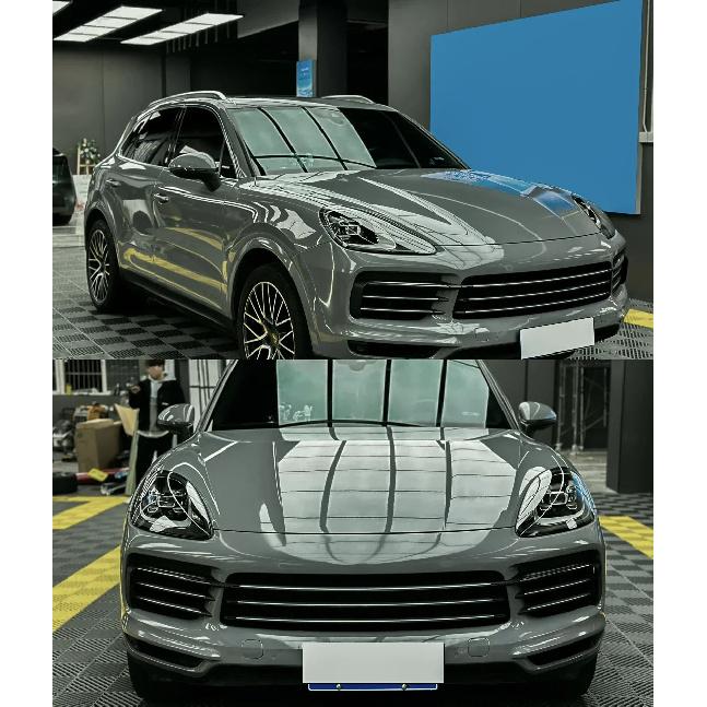 High Glossy PET Nardo Grey Vinyl Wrap Film Waterproof Car Sticker Body Decor Self-Adhesive Decal Auto Motorcycle DIY Accessories