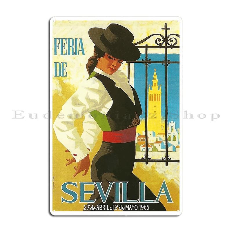

Испания 1946 Севилья Апрельская ярмарка Туристический плакат Металлическая табличка Кухонное Кино Декорация Декорация Персонаж Жестяная табличка Плакат 20x30cm（7.8x11.8inch）