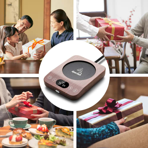 Kyerlish Cup Warmer, Coffee Warmer, Insulated Coaster, Mug Warmer, Drink Warmer [New Arrival Gift - 9 Temperature Settings, Maximum 85C] with Gravity