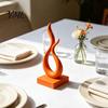 Modern Abstract Flame Sculpture Sculpture, 3D Printed Minimalist Art Statue with Square Base, Contemporary Desk Decorations Elegant Curved Figurine