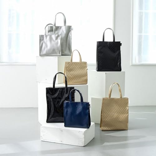 Small tote bag, lunch bag, or side bag in synthetic leather, LT Square Classic-B 1056