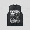 Tour Graphic Washed Vest Neck Short Sleeve Trendy Fan Casual 100% Cotton Clothing Y2K  Loose Shirt