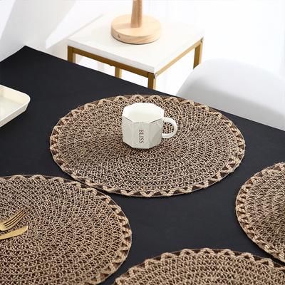 4 STKS Europese Stijl Ronde Placemat Imitatie Katoen Garen Onderzetter Antislip Isolatie Theekopje Mat Tafelmatten Vaas Matten Accessoires