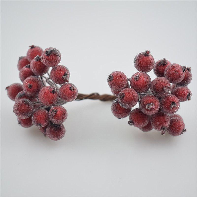 Mini Weihnachts-Schaum Vereiste Frucht Künstliche Stechpalmenbeere Blume Für Elegante Heimdekoration