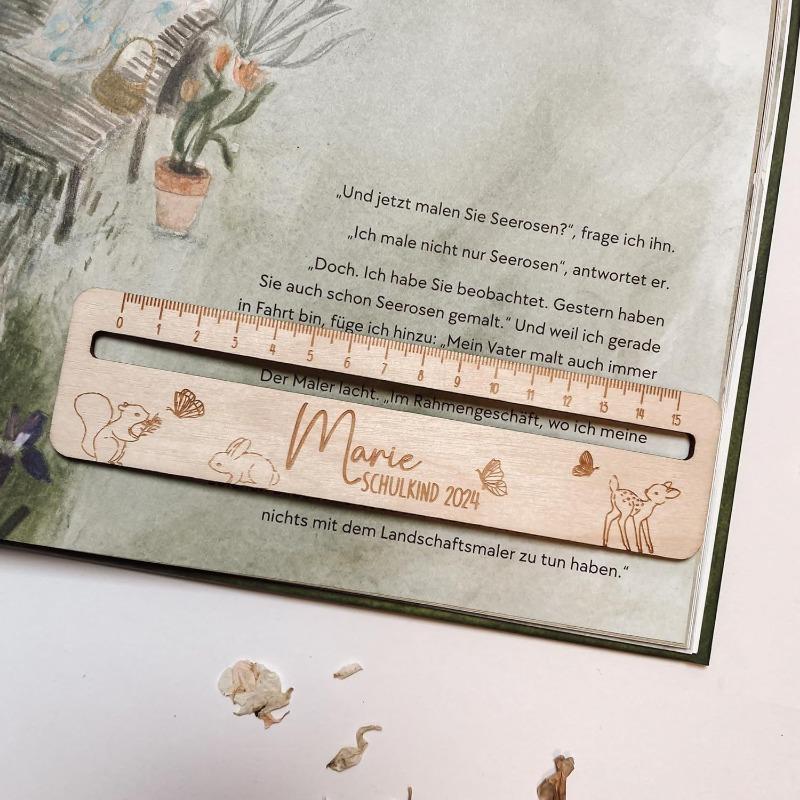 Creative Student Wooden Hollow Ruler Children'S Stationery Measuring Tool School Stationery Gift Reading Strips Drawing Ruler