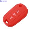 Jingyuqin Custodia in Silicone per Chiave Auto con Telecomando a 3 Pulsanti Fob per Peugeot 3008 208 308 508 408 2008 Protezione Gomma Styling