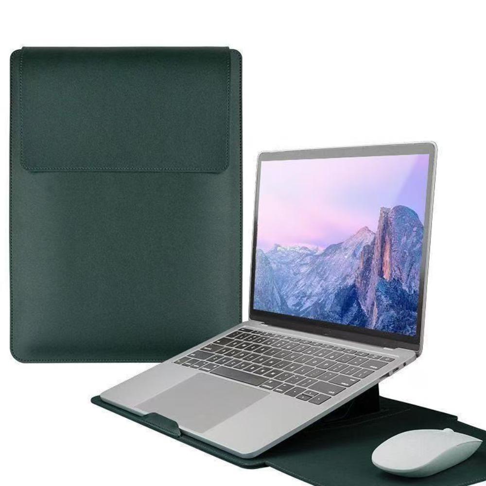 PU Leather 14 Inch Laptop Sleeve Bag Adjustable Waterproof Laptop Sleeve Case Ultra-thin Stain-resistant Laptop Stand Office