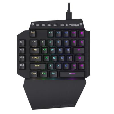 Gaming Keyboard 44 Keys Red Axis Mechanical Keyboard USB Wired Compact Design with RGB Luminous LED Backlight Fully Programmable Gaming Keyboard