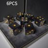 6 Black And Golden Dice - Board Game Additions - Family Entertainment - Party Gifts - Gaming Dice - Essential for Tabletop Games
