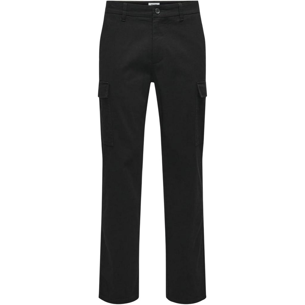 Only Mens Plain Straight Cargo Trousers